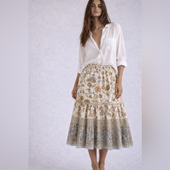 House of Harlow 1960 Dresses & Skirts - House of Harlow 1960 Floral Cream Maxi Skirt with Blue and Olive Accents